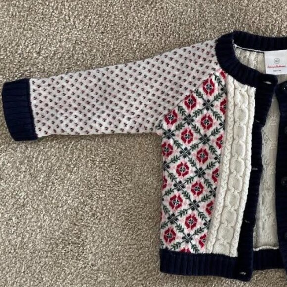 Hanna Andersson Fair Isle Cable Knit Cardigan - Picture 3 of 3
